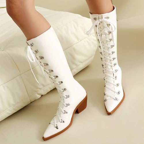 Bottes mi-mollet Asterisco bout pointu et talon bloc finitions haute précision - 2