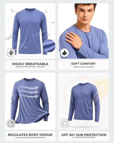 Image of Wellbi Full Sleeve T-Shirts for Men | Black | Breathable Eco-Friendly Bamboo Blend for All-Day Comfort | Ideal for Travel, Gym, or Casual Wear | Machine Washable