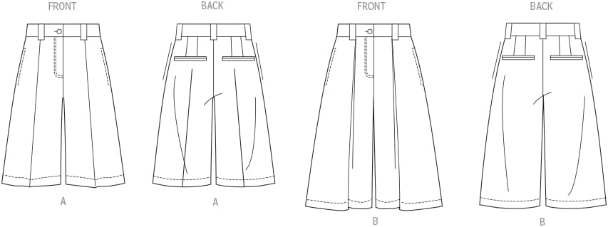 Vogue V2115Y5 Misses' Wide Leg Shorts Sewing Pattern Packet, Design Code V2115, Sizes 18-20-22-24-26
