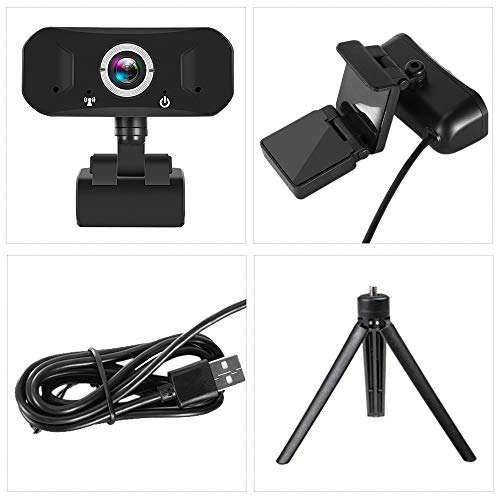Andoer Vídeo webcam de alta definição 2K com função de foco automático de microfone de redução de ru