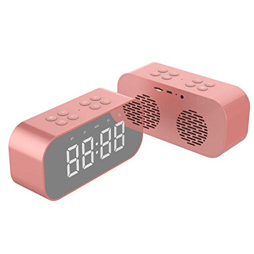 Tragbarer Wecker Radio Wireless 5.0 Lautsprecher Musik Soundbox Time Snooze Column Subwoofer Eingebautes Mikrofon und Nachtlicht für