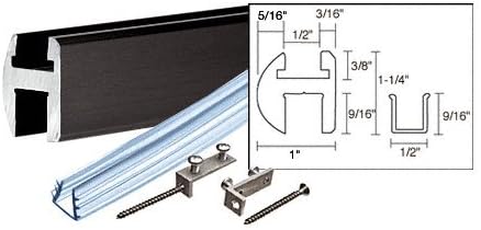 CRL Black Deluxe Shower Door Header Kit - 95 in long