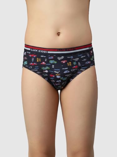 Image of Lux Cozi Boy's Super Combed Cotton Outer Elastic Printed Brief with Ultra Soft Waistband | Colors & Prints May Vary|