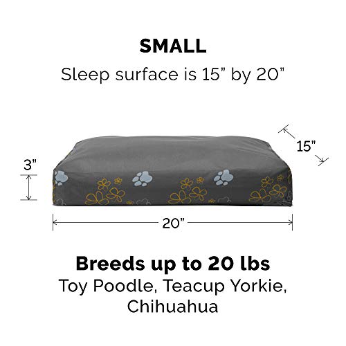 Image of Furhaven Water-Resistant Pillow Dog Bed for Small Dogs w / Removable Washable Cover - Indoor & Outdoor Garden Print Mattress - Iron Gate, Small