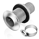 Boltigen Thru Hull Fittings for Boats, Stainless Steel Yacht Through Hull Connecter with Straight Barb, Marine Barbed Hose Skin Fitting Drain for 1 inch I.D. Hose