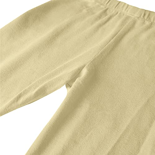 Noomelfish Girls 2-Pack Classic Full Length Leggings Kids Stretch Cotton Basic Tight Pants, Navy/Khaki, Medium #TOP3