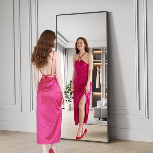Koonmi Bathroom Mirror 30x71 Matte Black Bathroom Wall-Mounted Mirrors, Modern Rectangle Vanity Mirror, HD Tempered Glass, Aluminum Alloy Frame Allow to Hang Horizontally or Vertically by Koonmi - Used condition - Image 2