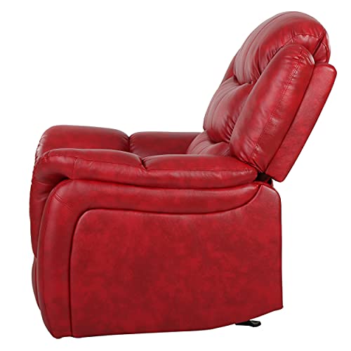 Sillón reclinable piel rojo miniatura 7