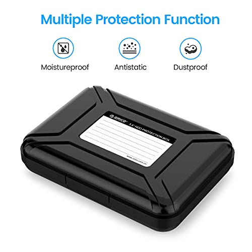 ORICO Hard Drive Case 3.5 inch HDD Storage Carrying Case Anti-Static and Shockproof External Hard Drive Portable Case, Compatible with WD, Seagate, Toshiba, Samsung, Hitachi, Crucial-PHXBK - Thumbnail 2