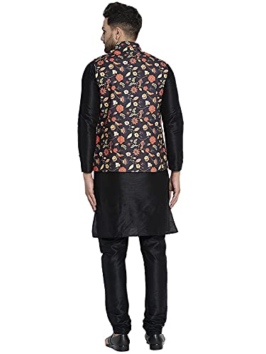 Image of BENSTOKE Mens Silk Blend Kurta Pajama and Waistcoat set