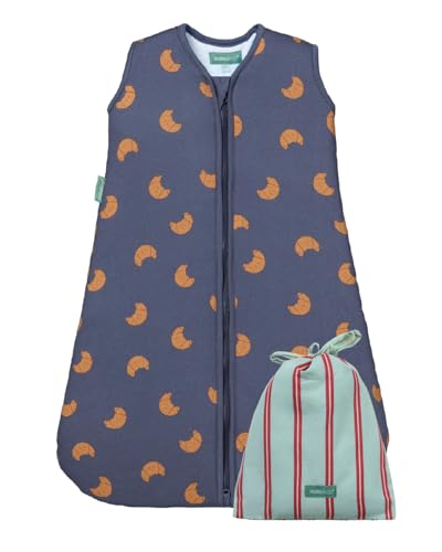 Molis Co - Saco De Dormir Para Bebé 2.5 Tog - 70 Cm 0-6 Meses - Saco Dormir Bebe Invierno Unisex - 100 Algodón Oeko-Tex 100 - Acolchado, Suave Y Cálido - Croissants
