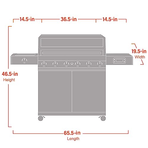 Image of Monument Grills Denali Series, 6+1 Convertible Natural Gas Smart bbq Grill, 6 Burners & 1 Side Burner Stainless Steel Denali 605 with Smart Technology, Knob Controls (Without Conversion Kit)