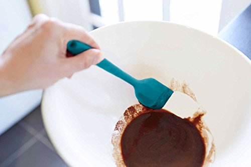Starpack Basics Small Silicone Spatula (8.5"), High Heat Resistant To 480°F, Hygienic One Piece Design, Non Stick Rubber Cooking Utensil (Teal Blue) #TOP4