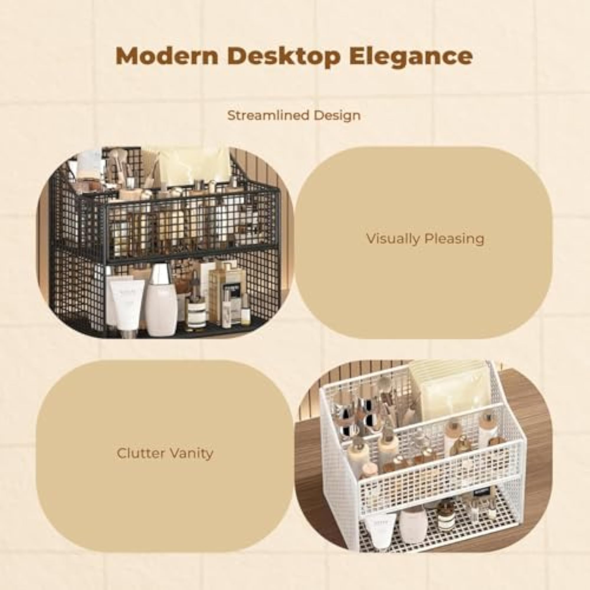 Large Capacity Makeup Organizer, Multi-Functional Design