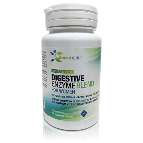Digestive Enzyme For Women - Advanced Non-GMO Digestion Formula For Gas, Bloating, Indigestion & An Increase In Energy. Helps Digest Fat, Carbohydrates & Protein Fast!
