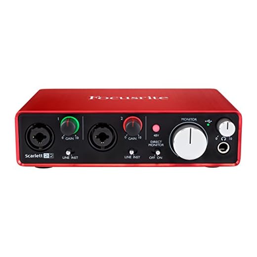 Focusrite Scarlett 2i2 (2nd Gen) USB Audio Interface with Pro Tools First, Red, 2i2 - 2 Mic Pres
