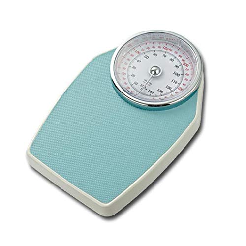 OZBME Báscula de Peso, báscula de baño con Esfera mecánica analógica Digital Profesional, Lectura Clara, sin batería/medición precisa kg, Capacidad de 150 kg/330 LB (Azul)