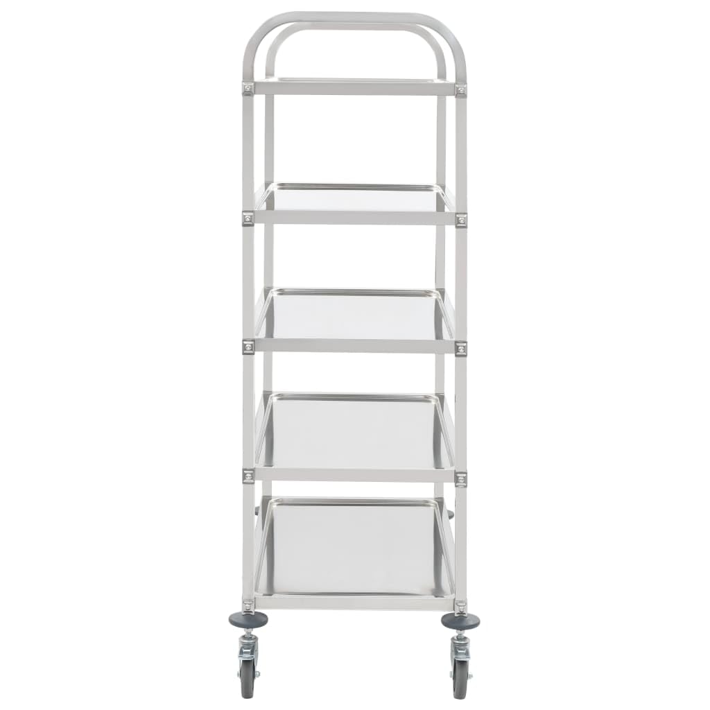 Generico Carrello da Cucina a 5 Livelli 107x55x147 cm in Acciaio Inox,Mobili,Carrelli e Isole,Carrelli da cucina-50917