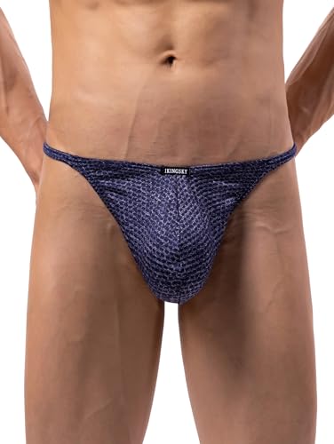 iKingsky Men's Big Pouch G-string Sexy Low Rise Bulge Thong Underwear Breathable Y-back Under Panties for Men4