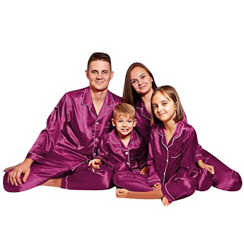 2026 Family Satin Christmas Pajamas Sets Silk Xmas Pjs Matching Sets Soft Loungewear for Mens Womens Adults Couples4