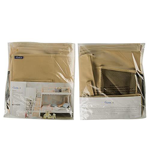 Image of Surblue Caddy Hanging Organizer Bedside Storage Bag for Bunk and Hospital Beds (Khaki)
