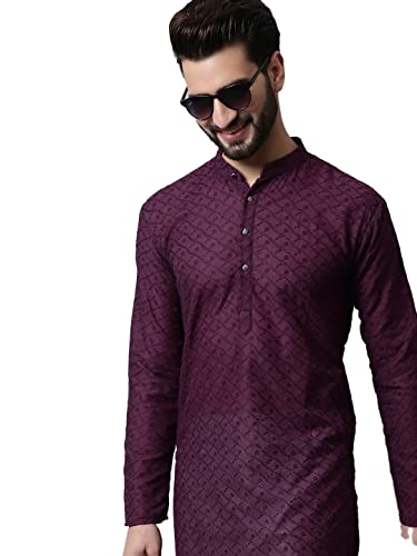 Image of Jompers Men's Regular Fit Cotton Embroidered Kurta Set