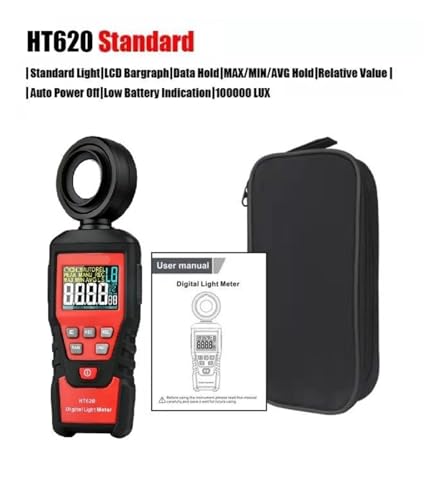 デジタル露出計、 HT620 HT620L デジタル照度計 高精度 プロフェッショナル 180° 回転式光センサー付き 照度計(HT620 Standard)