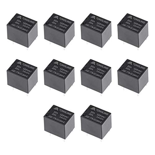 uxcell 10 Pcs JQC-T78-DC24V-C DC 24V Coil SPDT 5 Pin PCB Electromagnetic Power Relay NO+NC