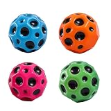 Tendry Extreme High Bouncing Ball Moon Shape for Kids of All Ages, Improve Hand-Eye Coordination, Easy to Grip and Catch by Athletes as a Sport Training Balls (4 Pcs)