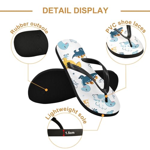 Womens Flip Flops Dinosaur CuteNon-Slip Casual Beach Slippers Rubber Sandals214B32512