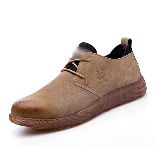 AQQWWER Sapatos masculinos, botas de segurança para primavera e outono, para homem e mulher, informais, leves, sapatos de trabalho, tamanho grande, sola macia, confortáveis e respiráveis,