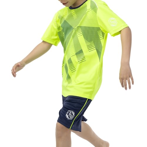 ALPHADVENTURE Ensemble de sport pour enfant, survêtement, t-shirt manches courtes et pantalon court - De 6 à 14 ans, 10