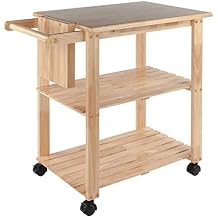Winsome Mario Kitchen Cart, Rolling Utility & Serving Cart with Wheels for Snacks in Natural, Drinks, Kitchen Essentials, Storage & Organization for the Home or Apartment