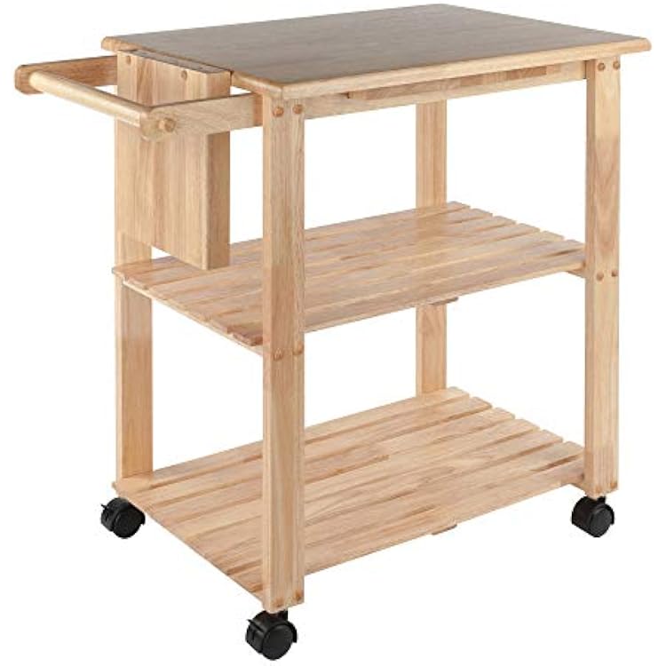 Winsome Mario Kitchen Cart, Rolling Utility & Serving Cart with Wheels for Snacks in Natural, Drinks, Kitchen Essentials, Storage & Organization for the Home or Apartment