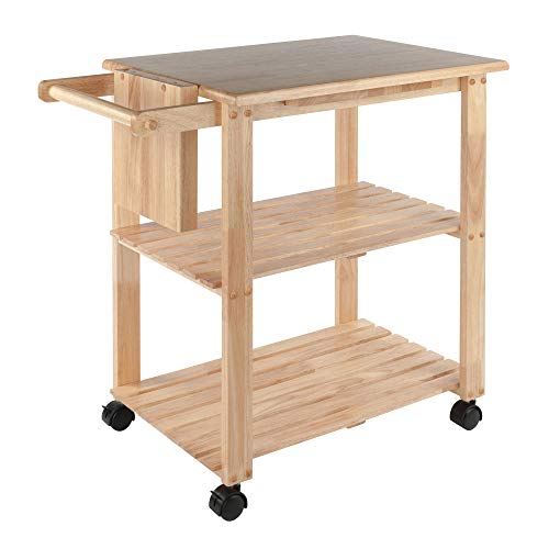 Winsome Mario Kitchen Cart, Rolling Utility & Serving Cart with Wheels for Snacks in Natural, Drinks, Kitchen Essentials, Storage & Organization for the Home or Apartment by Winsome - Used condition - US$91.19