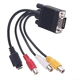 adaptateur vga vers rca tunisie Adaptateur S-Vidéo vers Composite tout-en-un : convertit les signaux S-Vidéo en sortie vidéo composite standard () pour une compatibilité parfaite avec les anciens téléviseurs, magnétoscopes, consoles de jeux et récepteurs AV.