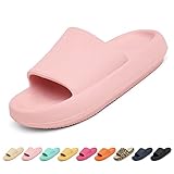 Somic Badeschlappen Damen Cozislides Herren Hausschuhe Pantoffeln Flach Badesandalen Badelatschen Rutschfest Ultraleicht Badeschuhe Zuhause Rosa 4041