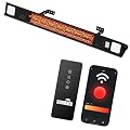 Wall-Mounted Electric Patio Heater with Light Ceiling Outdoor, Wifi Control, 1500W Infrared 9 Heat Levels, 24H Timers, 1s Heating Carbon Fiber Tube Wall Heater for Backyard, Garage