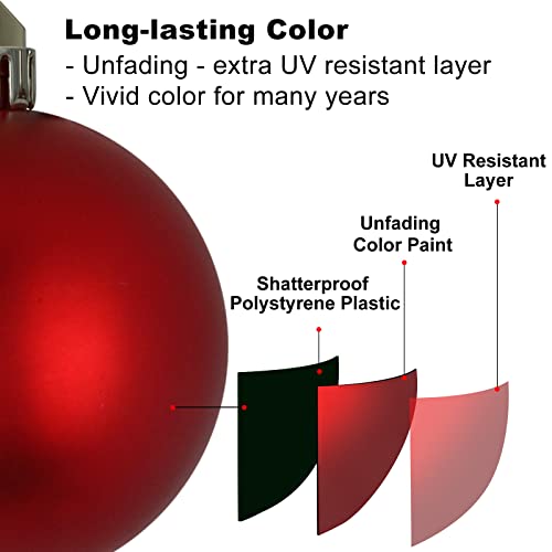 Red And White 3.2" Large Christmas Balls - Christmas Tree Decoration Ornaments Shatterproof Hanging Balls For Birthday Easter Valentine Wedding Decorations Set Of 24Pcs #TOP3