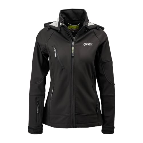 Owney Softshell Jacke Damen mit Fleece New Matu 3XL Schwarz Wetterfest