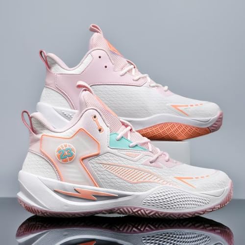Womens Breathable Mesh Lace Up Basketball Shoes Fashion High Top Non-Slip Running Sneakers Casual Athletic Tennis Walking Sport Shoes3
