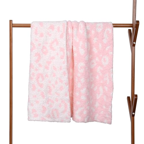 Image of Soft Baby Cozy Swaddling Blanket for Newborn Nursery Kids Knit Leopard 30x40 Inch Pink Cheetah