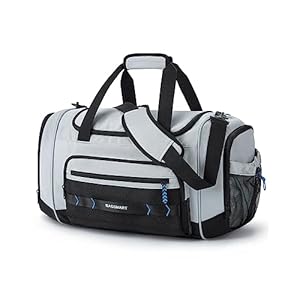 BAGSMART Sports Gym Bag, 37L Travel Duffel Bag Carry-on Bag, Lightweight Weekend Overnight Bag with Shoe Compartment & Wet Pocket, Water-resistant Workout Duffle Bag for Travel Gym- Grey