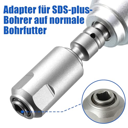SDS-Plus Adapter für Schlagschrauber – Werkzeug Zubehör zum Umrüsten auf Elektrohammer, SDS-Plus Schnittstelle für Bohrmaschine und Schlagschrauber