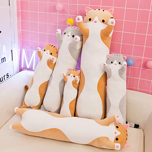 Ucalma Long Cat Plush Pillow Cute Plush Cat Doll Cat Plush Pillow Doll Toy Soft Cat Stuffed Animals Long Pillow Toy Kitten Body Pillow Gift For Kids Girlfriend (Grey, 19.7Inch/50Cm) #TOP2