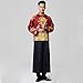 XFLOWR Ropa de Dormir Vestidos Chinos Vestidos de Novia para Novios Abrigos de dragón y fénix Traje Tang Han Fu Boda China Tradicional Ropa de Hombre S Negro
