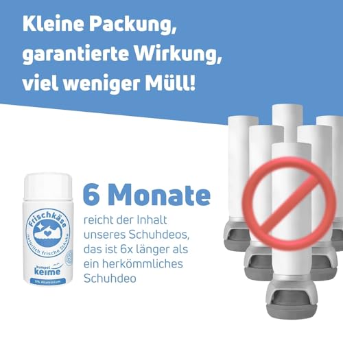 Frischkäse Schuhdeo bei Käsefüßen!? - Vergleichssieger revolutioniert Schuhhygiene - Schluss mit antibakteriellem Schuhdeo Spray - 6 Monate Schutz vor Fußgeruch