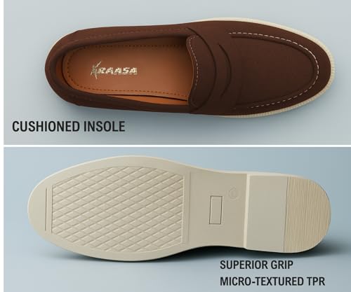 Image of Kraasa Men Premium Driftor 2.0 Block Heel Loafers for Mens, Causals| Lighweight Slip-On's | Soft Cushioned Insole | Super Flexible, Comfortable for Men