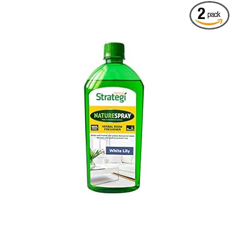 Herbal Strategi White Lilly Nature Spray Natural Room Freshner And Disinfectant Refill, 500Ml