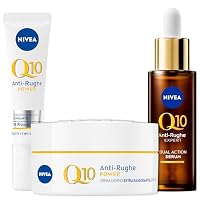 NIVEA Q10 Cofanetto, Set Skincare con Crema Viso Antirughe Giorno Extra Rassodante SPF15 50 ml, Contorno Occhi Levigante 15 ml e Siero Viso Doppia Azione 30 ml